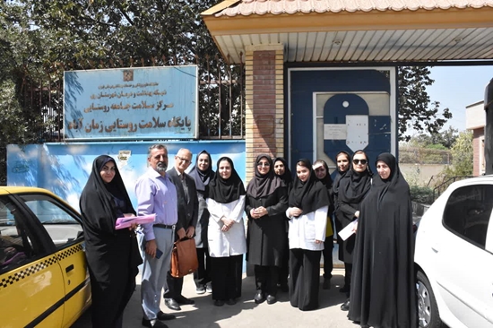 پایش و بازدید نظارتی معاون فنی معاونت بهداشت دانشگاه از خانه بهداشت و پایگاه سلامت روستایی تابعه مرکز اسلام آباد شهرستان ری به م 